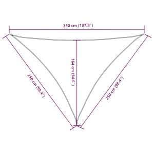 Stínící plachta oxford trojúhelníková 2,5x2,5x3,5 m antracitová - obrázek 10