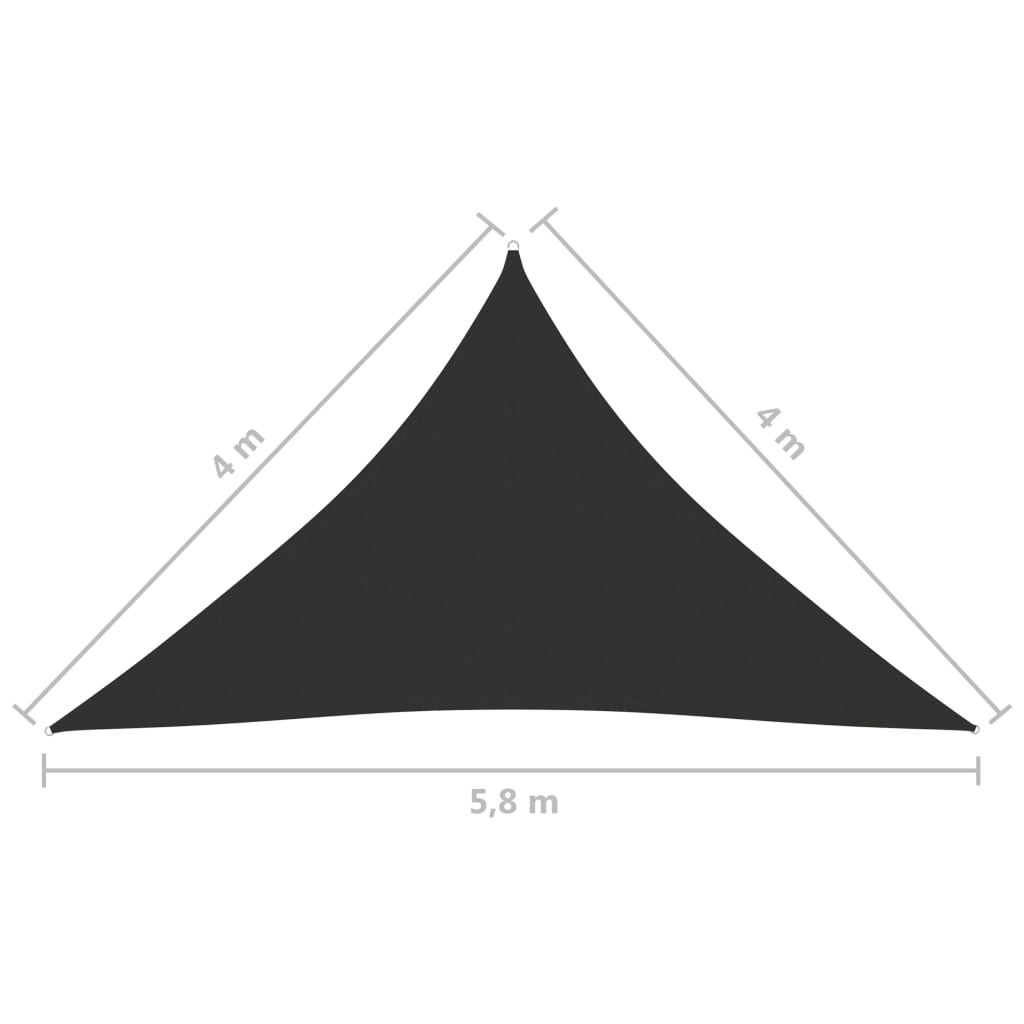 Żagiel ogrodowy, tkanina Oxford, trójkątny, 4x4x5,8 m, antracyt