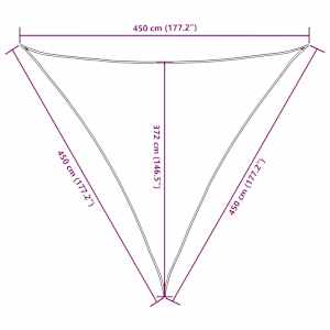 Stínící plachta oxford trojúhelníková 4,5x4,5x4,5 m antracitová - obrázek 10