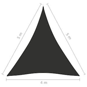 Stínící plachta oxford trojúhelníková 4 x 5 x 5 m antracitová - obrázek 7