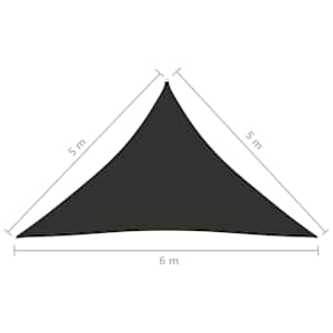 Stínící plachta oxfordská látka trojúhelník 5x5x6 m antracitová - obrázek 7