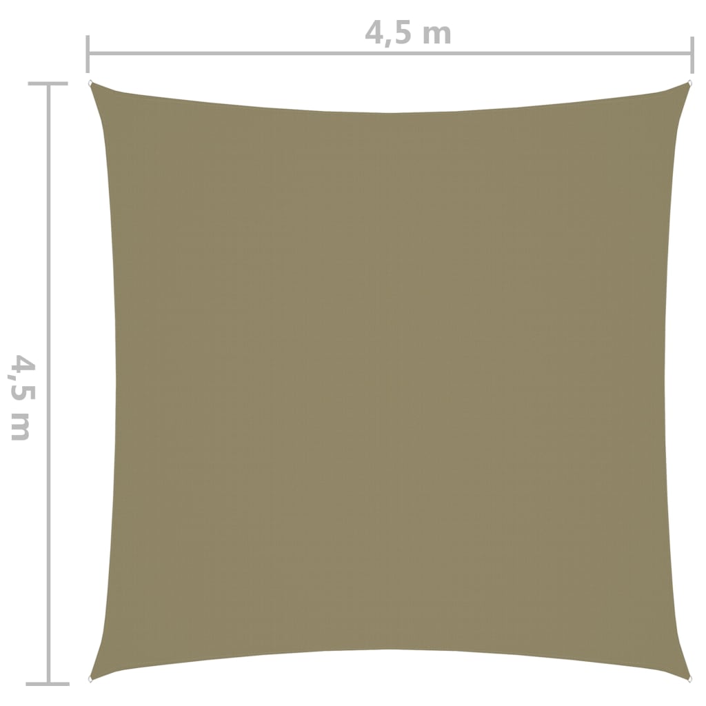 Jedro za zaštitu od sunca od tkanine četvrtasto 4,5 x 4,5 m bež