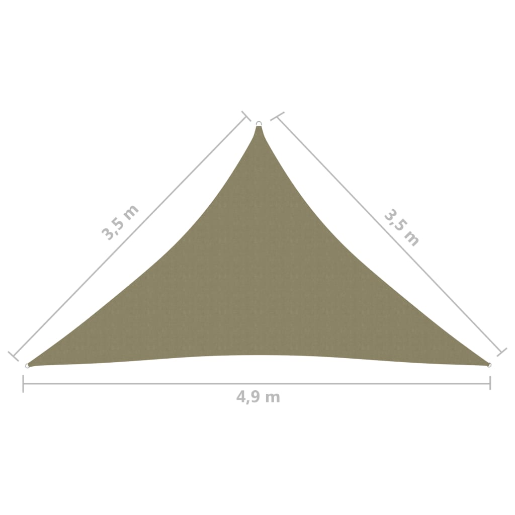  Tieniaca plachta, oxford, trojuholníková 3,5x3,5x4,9 m, béžová