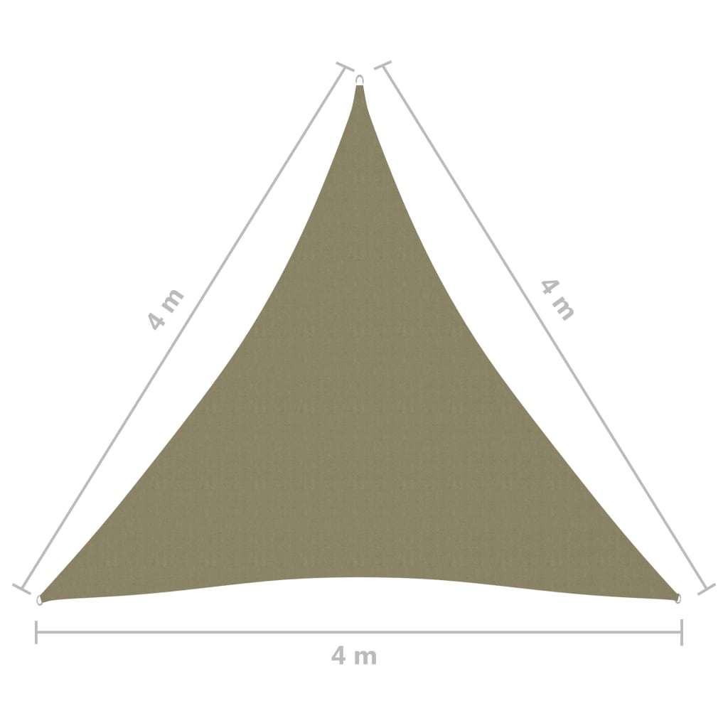  Tieniaca plachta oxfordská látka trojuholníková 4x4x4 m béžová