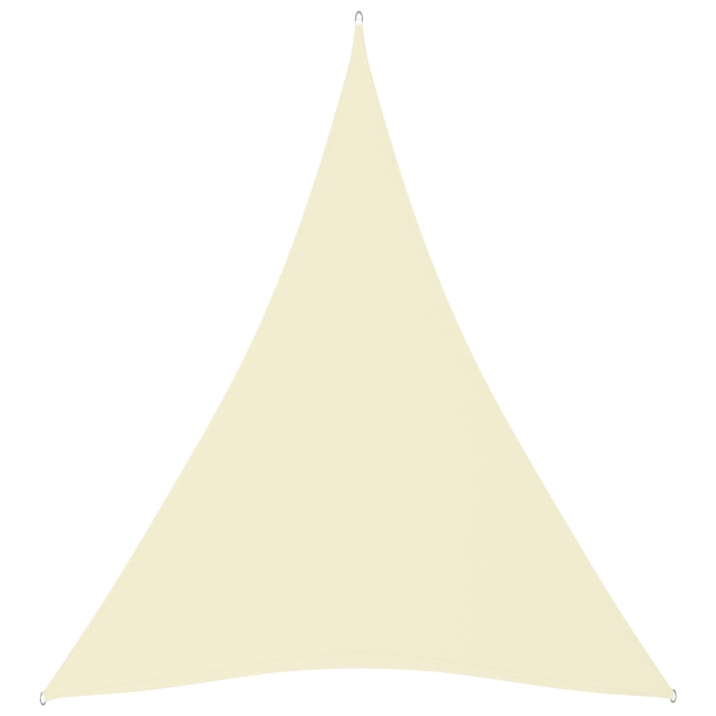 Krémszínű háromszögű oxford-szövet napvitorla 3 x 4 x 4 m 