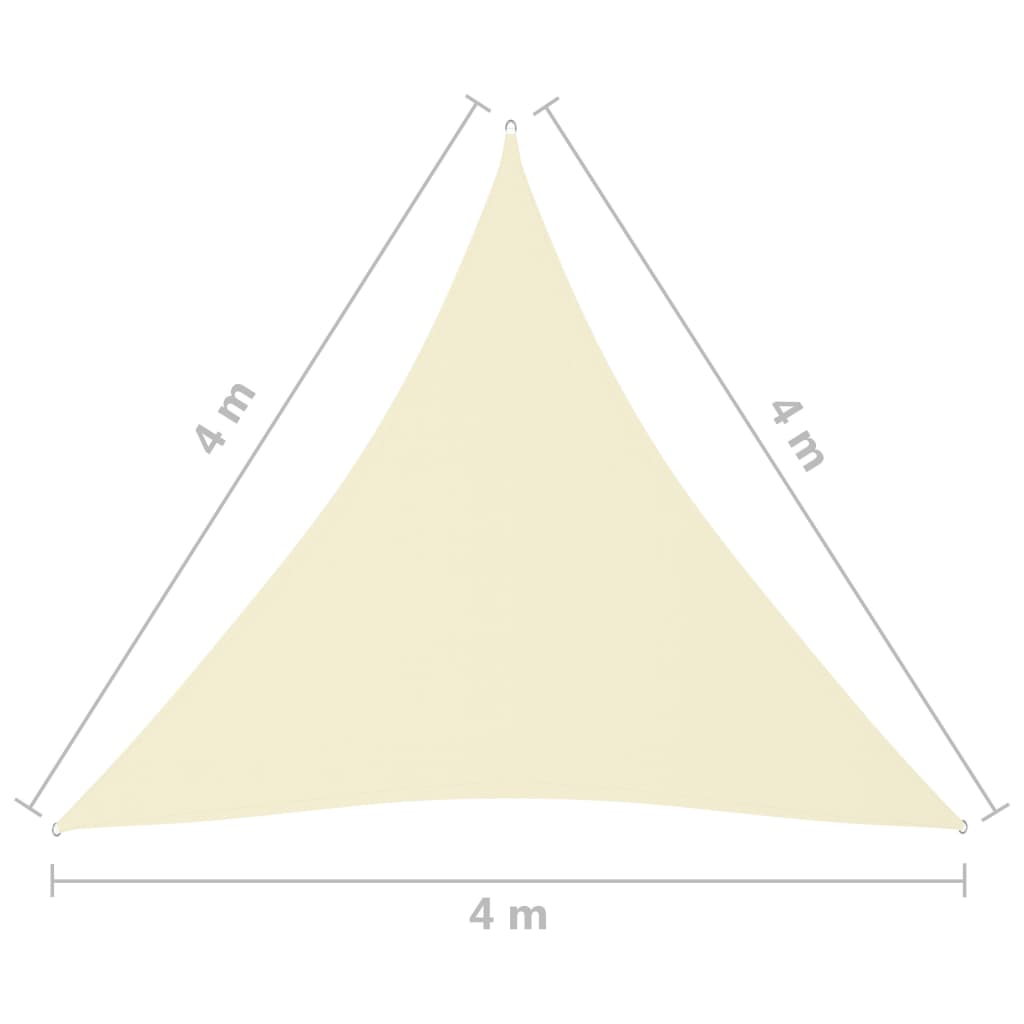  Tieniaca plachta, oxford, trojuholníková 4x4x4 m, krémová