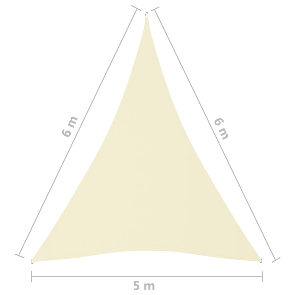  Tieniaca plachta, oxford, trojuholníková 5x6x6 m, krémová