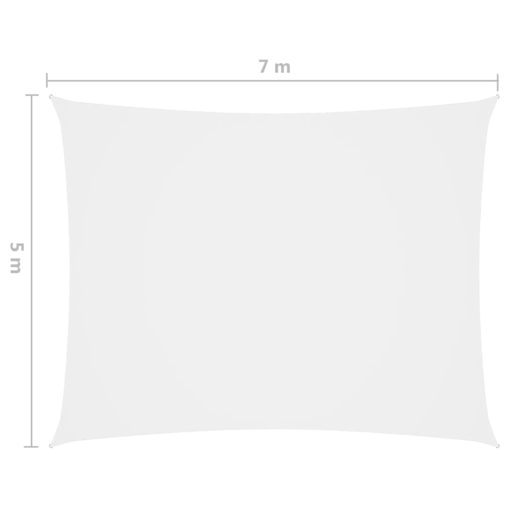 Jedro protiv sunca od tkanine Oxford pravokutno 5 x 7 m bijelo
