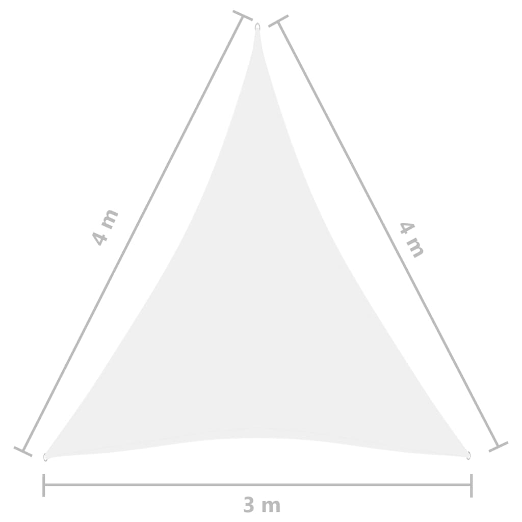  Tieniaca plachta oxfordská látka trojuholníková 3x4x4 m biela