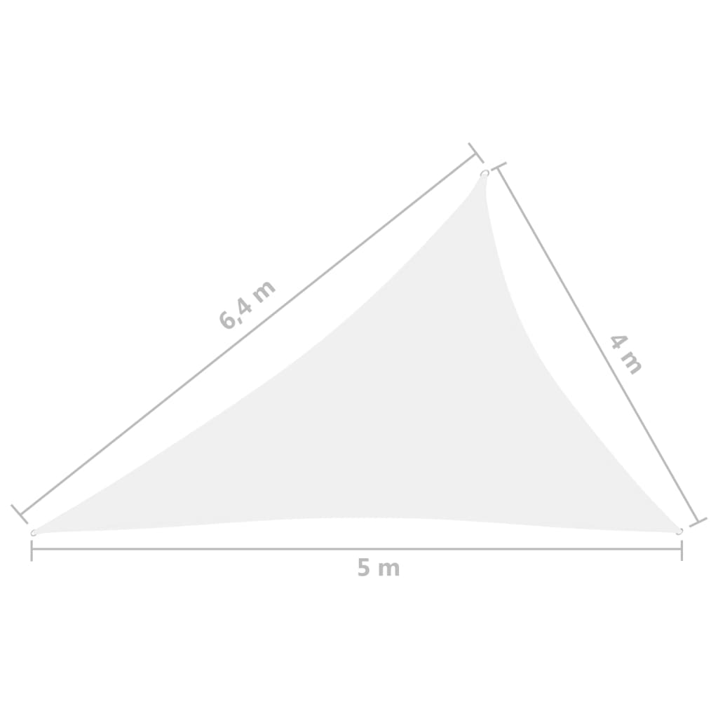 Zonnescherm driehoekig 4x5x6,4 m oxford stof wit