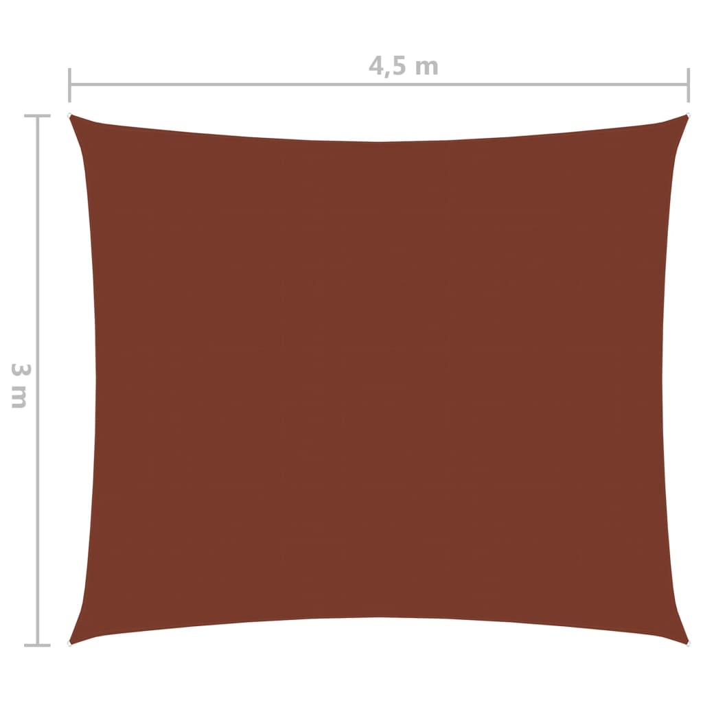 Jedro protiv sunca od tkanine pravokutno 3 x 4,5 m terakota