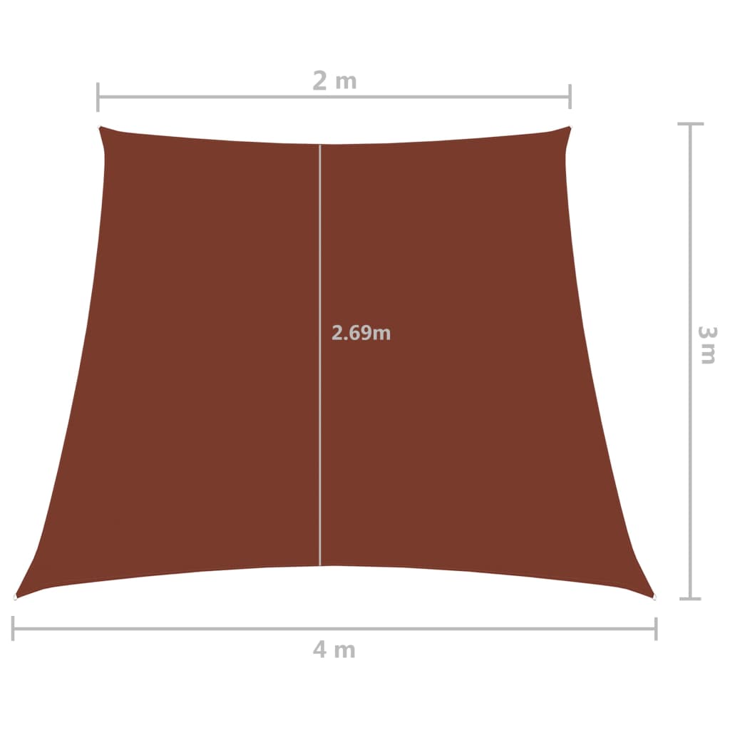 Zonnescherm trapezium 3/4x2 m oxford stof terracottakleurig