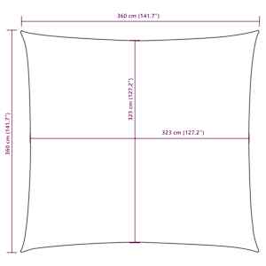 Stínící plachta oxfordská látka čtvercová 3,6 x 3,6 m taupe - obrázek 10
