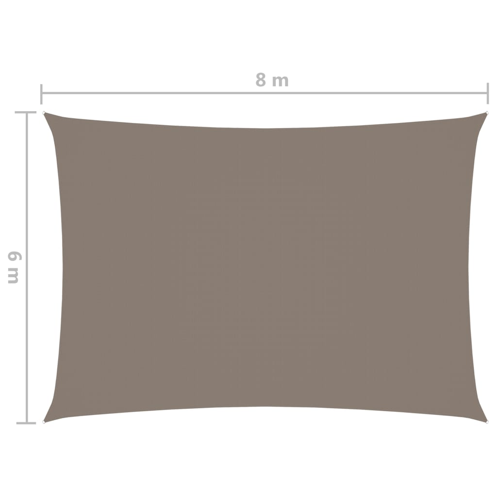 Jedro protiv sunca od tkanine pravokutno 6 x 8 m smeđe-sivo