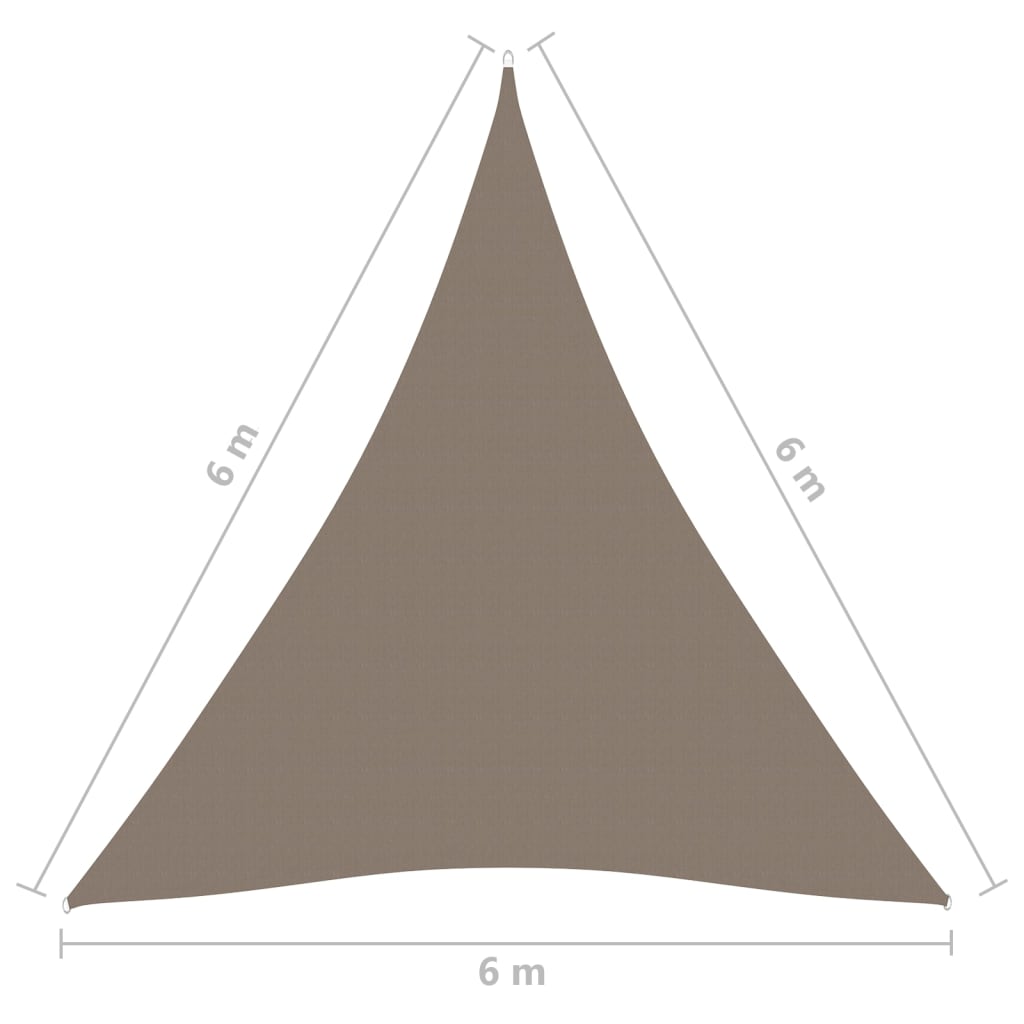 Jedro protiv sunca od tkanine trokutasto 6 x 6 x 6 m smeđe-sivo