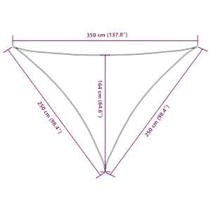 Stínící plachta oxford trojúhelník 2,5x2,5x3,5 m tmavě zelená - obrázek 10