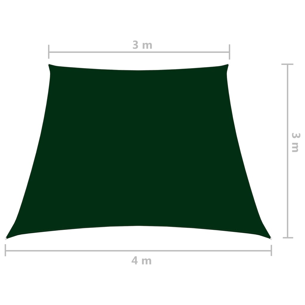 Jedro protiv sunca od tkanine trapezno 3/4 x 3 m tamnozeleno