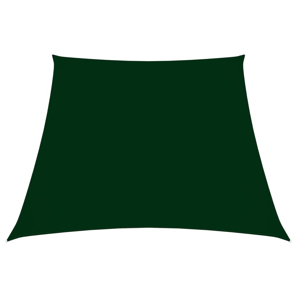 vidaXL solsejl 3/5x4 m trapezformet oxfordstof mørkegrøn