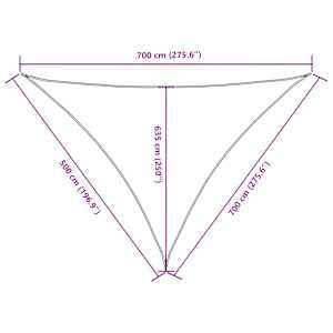 Senčno jadro oksford blago trikotno 5x7x7 m modro - slika 10