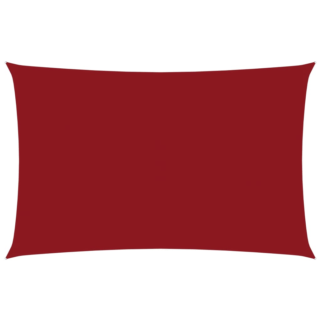 Toldo de vela rectangular de tela oxford rojo 2x5