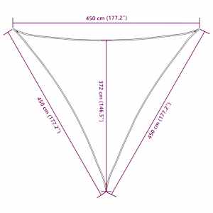 Stínící plachta oxford trojúhelníková 4,5 x 4,5 x 4,5 m červená - obrázek 10