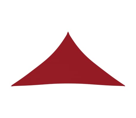 vidaXL Toldo de vela triangular de tela oxford rojo 5x7x7 m