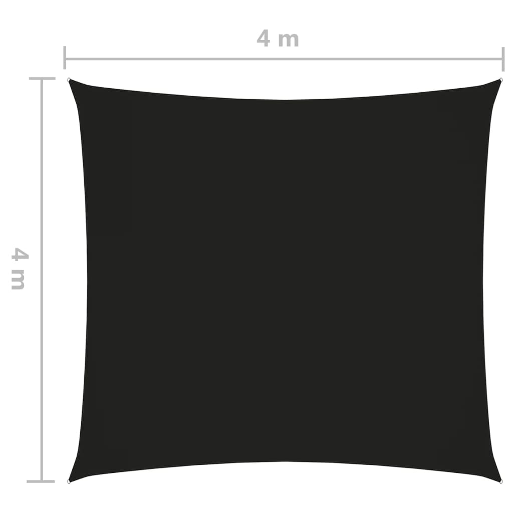  Tieniaca plachta, oxford, štvorcová 4x4 m, čierna