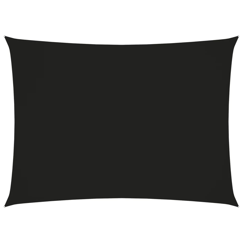 Toldo de vela rectangular de tela oxford negro 2x3