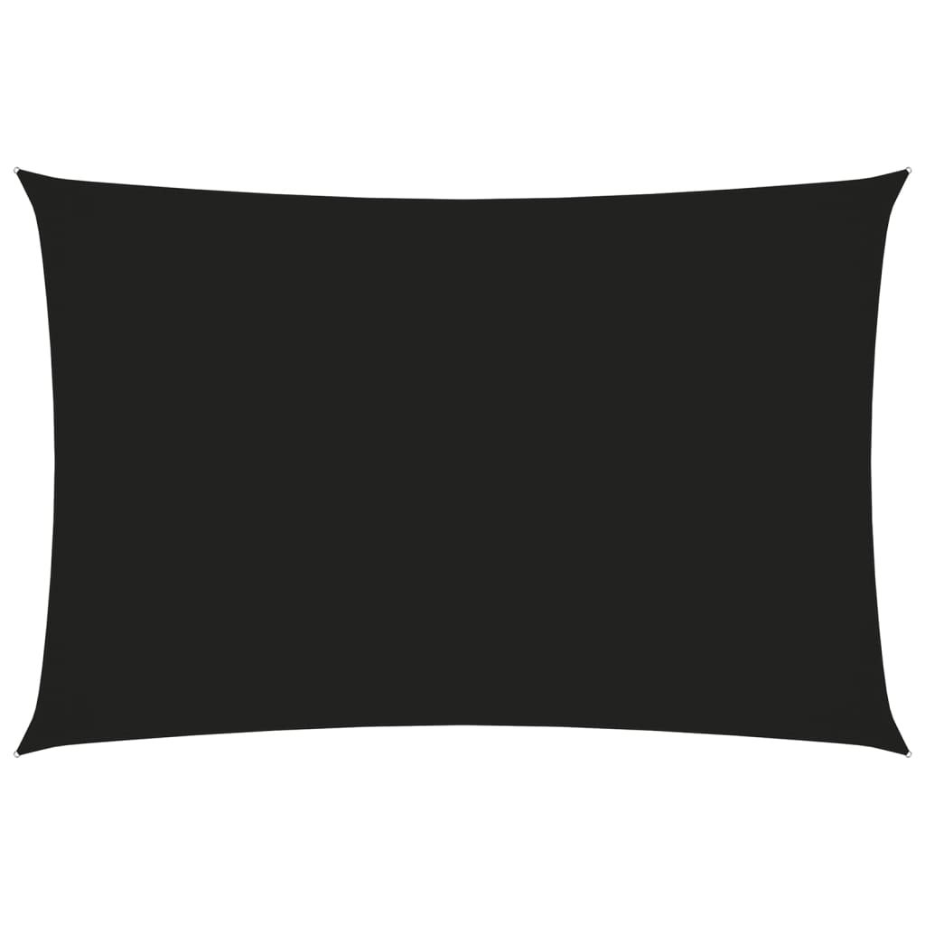 Toldo de vela rectangular de tela oxford negro 2x4