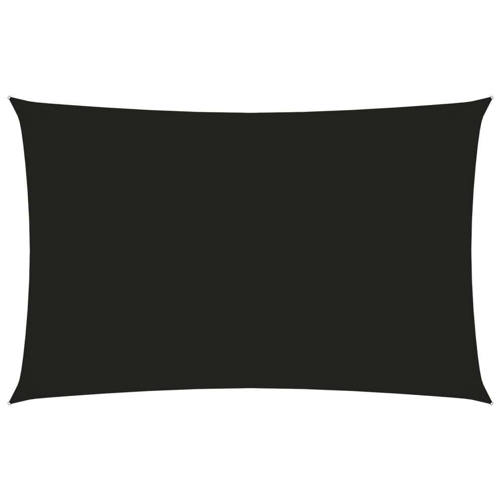 Toldo de vela rectangular de tela oxford negro 2x5