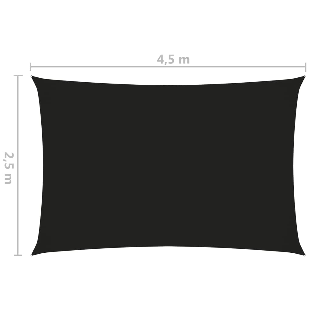 Jedro protiv sunca od tkanine Oxford pravokutno 2,5x4,5 m crno