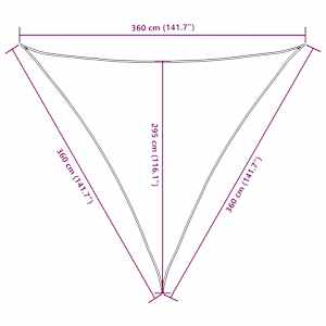 Stínící plachta oxfordská látka trojúhelník 3,6x3,6x3,6 m černá - obrázek 10