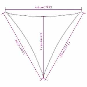 Stínící plachta oxford trojúhelníková 4,5 x 4,5 x 4,5 m černá - obrázek 10