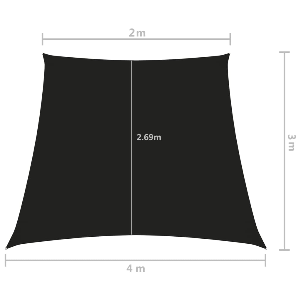 Sonnensegel Oxford-Gewebe Trapezförmig 3/4×2 m Schwarz kaufen 6