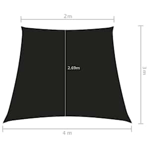 Stínicí plachta oxfordská látka lichoběžník 2/4 x 3 m černá - obrázek 6