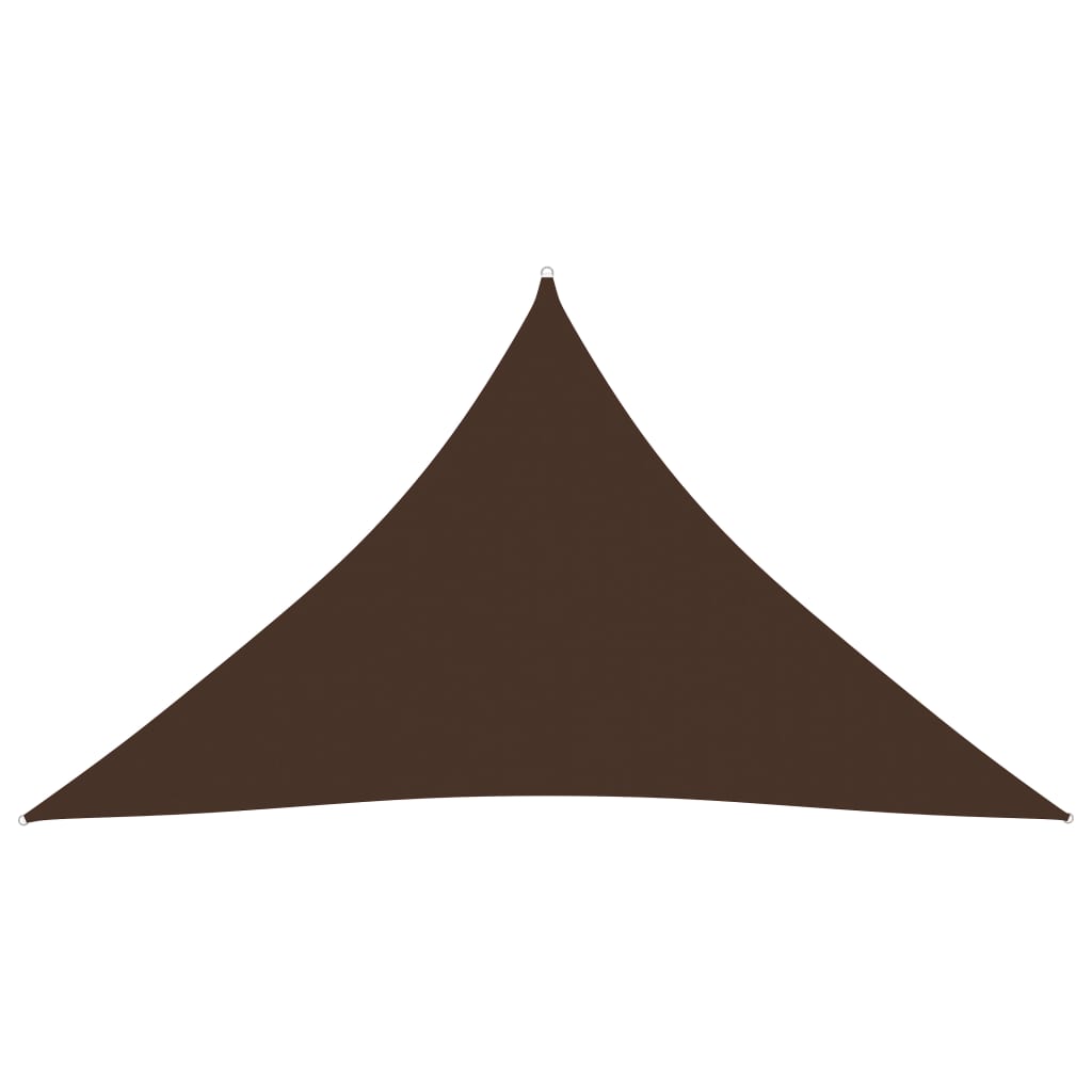 vidaXL Zonnescherm driehoekig 3,5×3,5×4,9 m oxford stof bruin