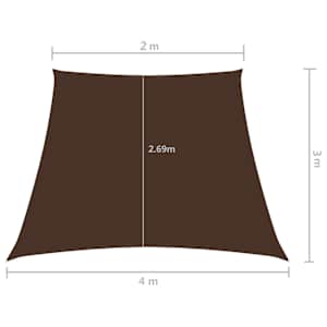Stínicí plachta oxfordská látka lichoběžník 2/4 x 3 m hnědá - obrázek 6
