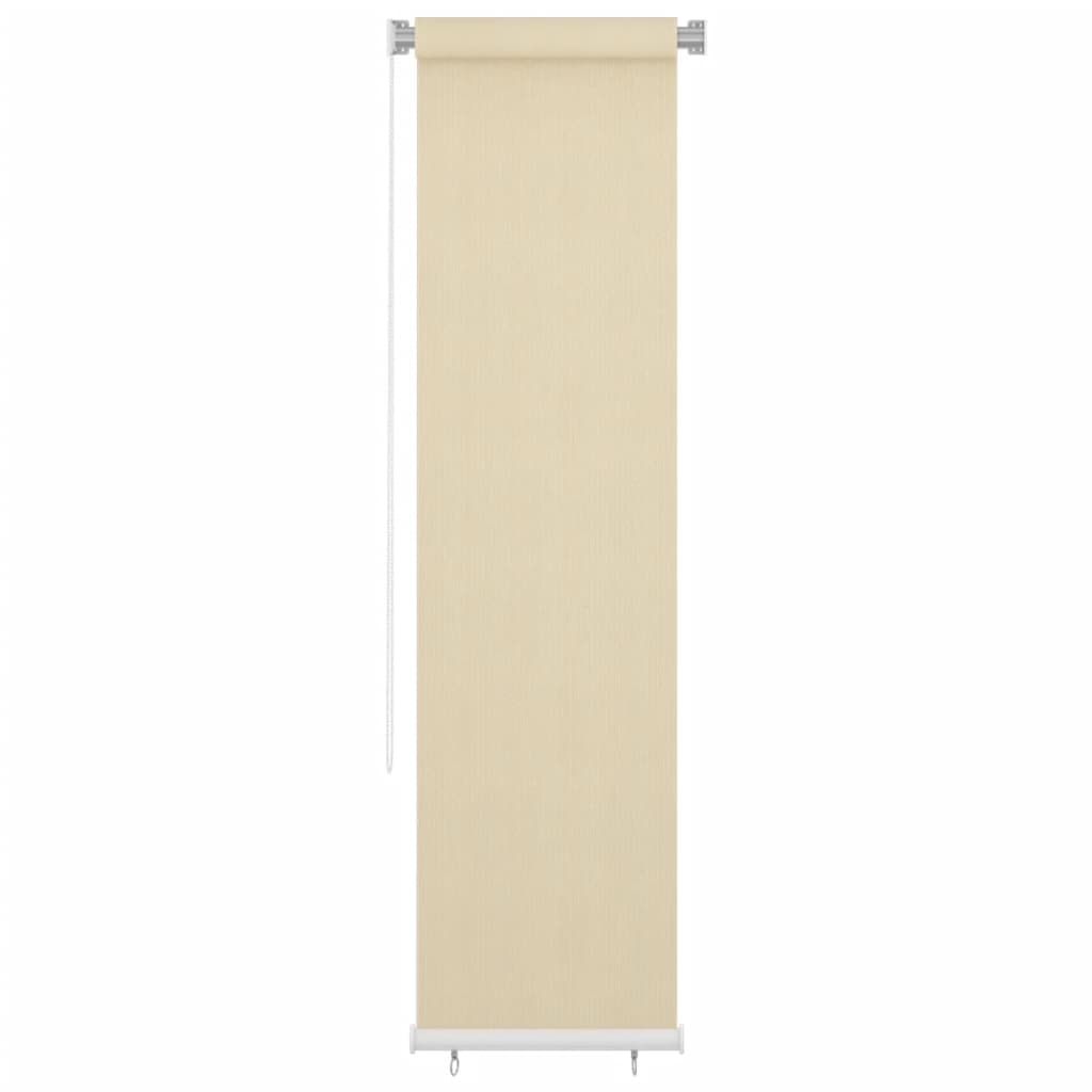 vidaXL Store roulant d'extérieur Crème 60x230 cm PEHD