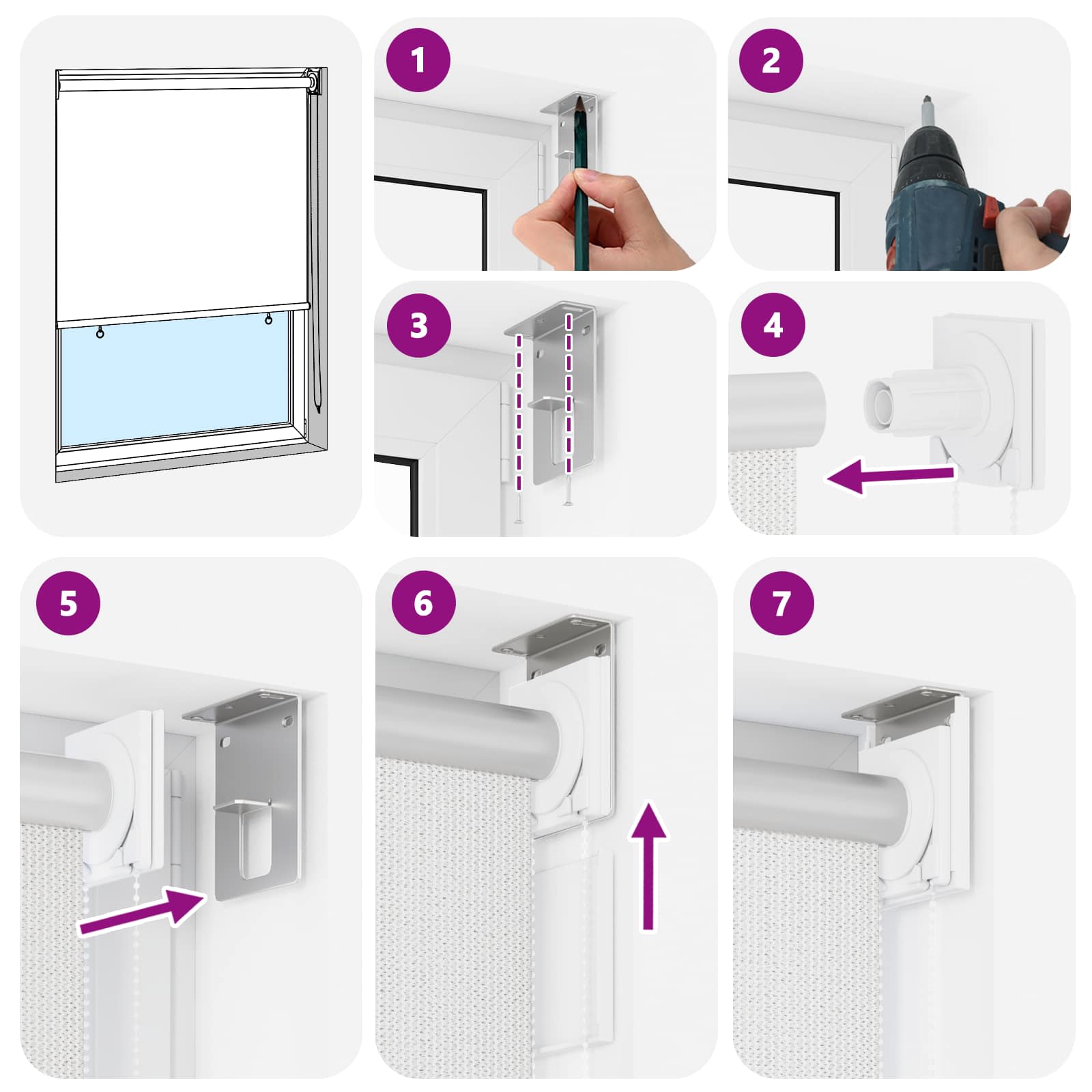 vidaXL Außenrollo Weiß 65 (B) x 140 (H) cm HDPE – Bild 11