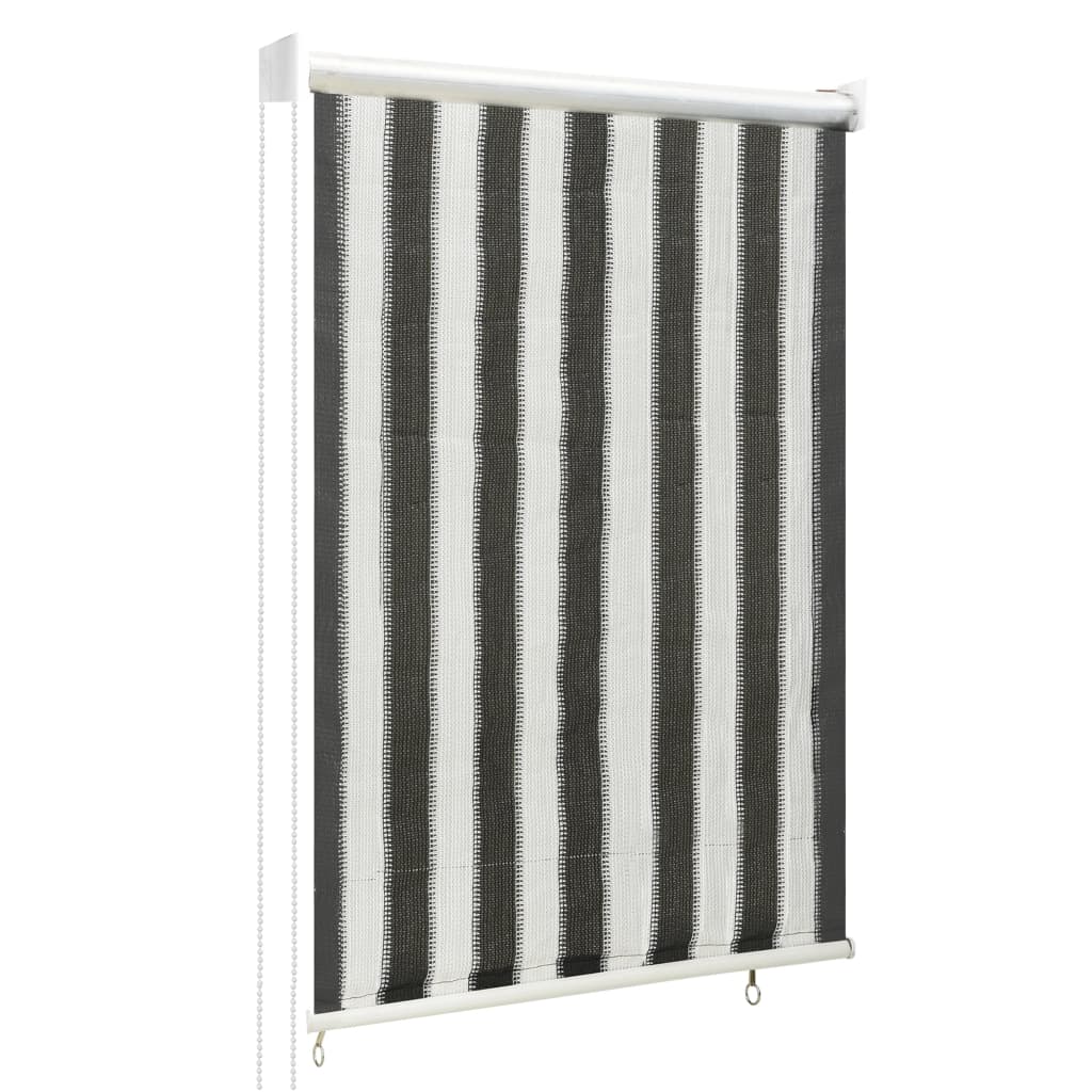 312679 Outdoor Roller Blind 60×140 cm Anthracite and White Stripe