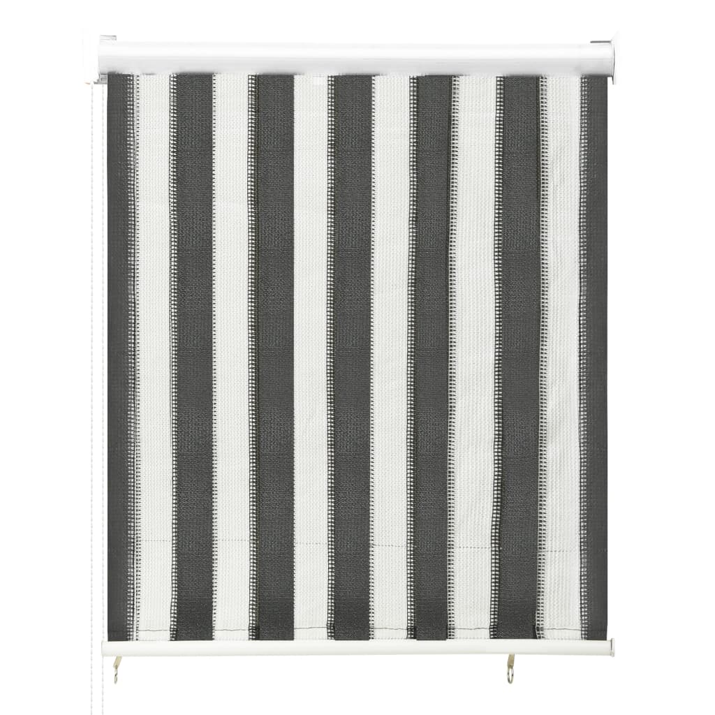 312679 vidaXL Outdoor Roller Blind 60x140 cm Anthracite and White Stripe