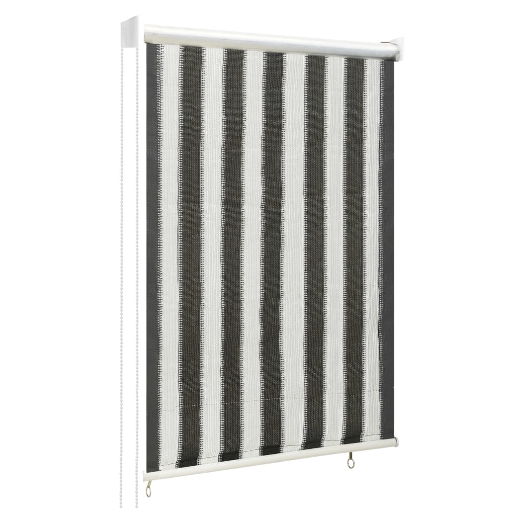 312680 Outdoor Roller Blind 80×140 cm Anthracite and White Stripe