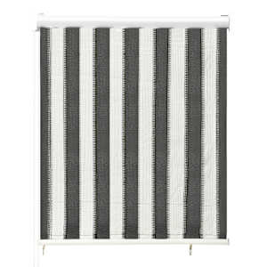 vidaXL Lauko roletas, antracito ir baltas, 80x140cm, dryžuotas