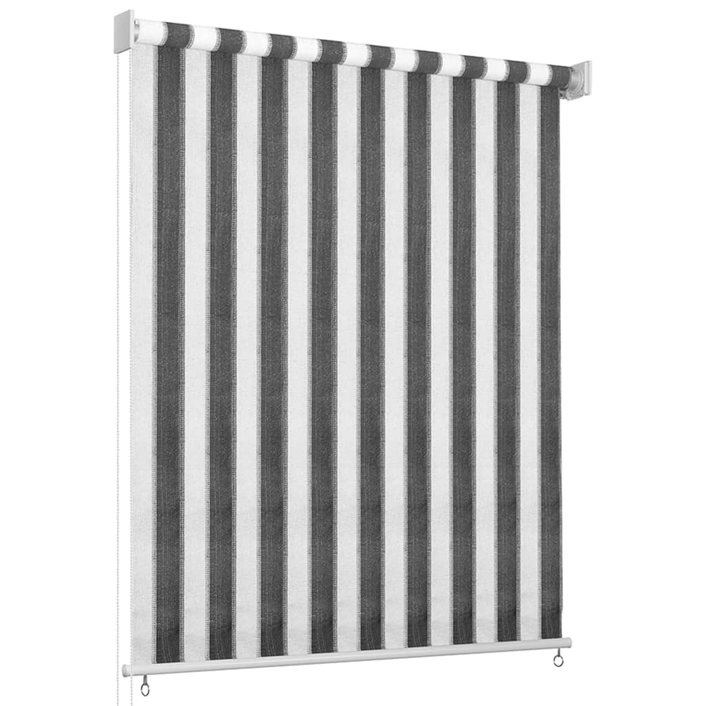 312693 Outdoor Roller Blind 80×230 cm Anthracite and White Stripe