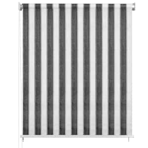 312693 vidaXL Outdoor Roller Blind 80x230 cm Anthracite and White Stripe