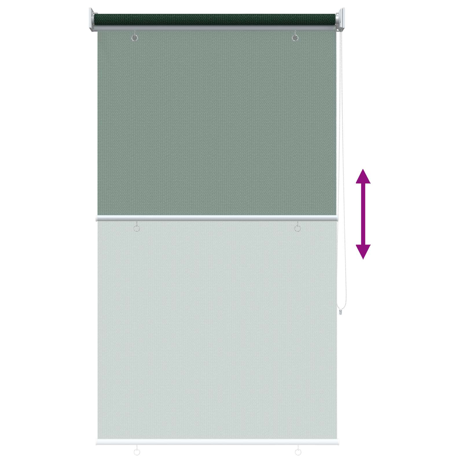vidaXL Außenrollo 65 (B)x140 (H) cm Dunkelgrün HDPE – Bild 9