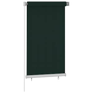 vidaXL Rullgardin utomhus 80x140 cm m&ouml;rkgr&ouml;n HDPE