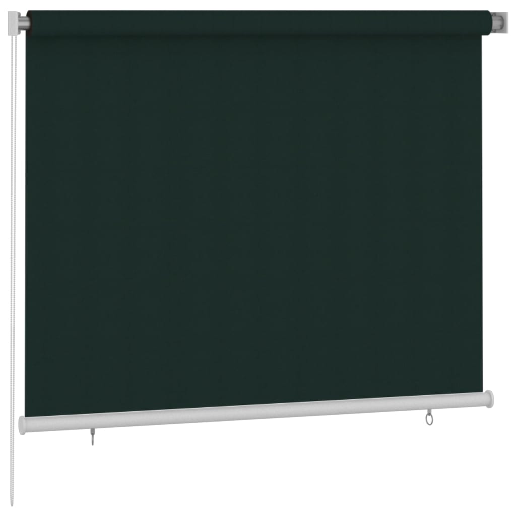 vidaXL Persiana enrollable de jardín HDPE verde oscuro 180x140 cm