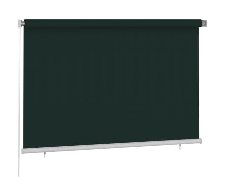 vidaXL Store roulant d'extérieur 220x140 cm Vert foncé PEHD