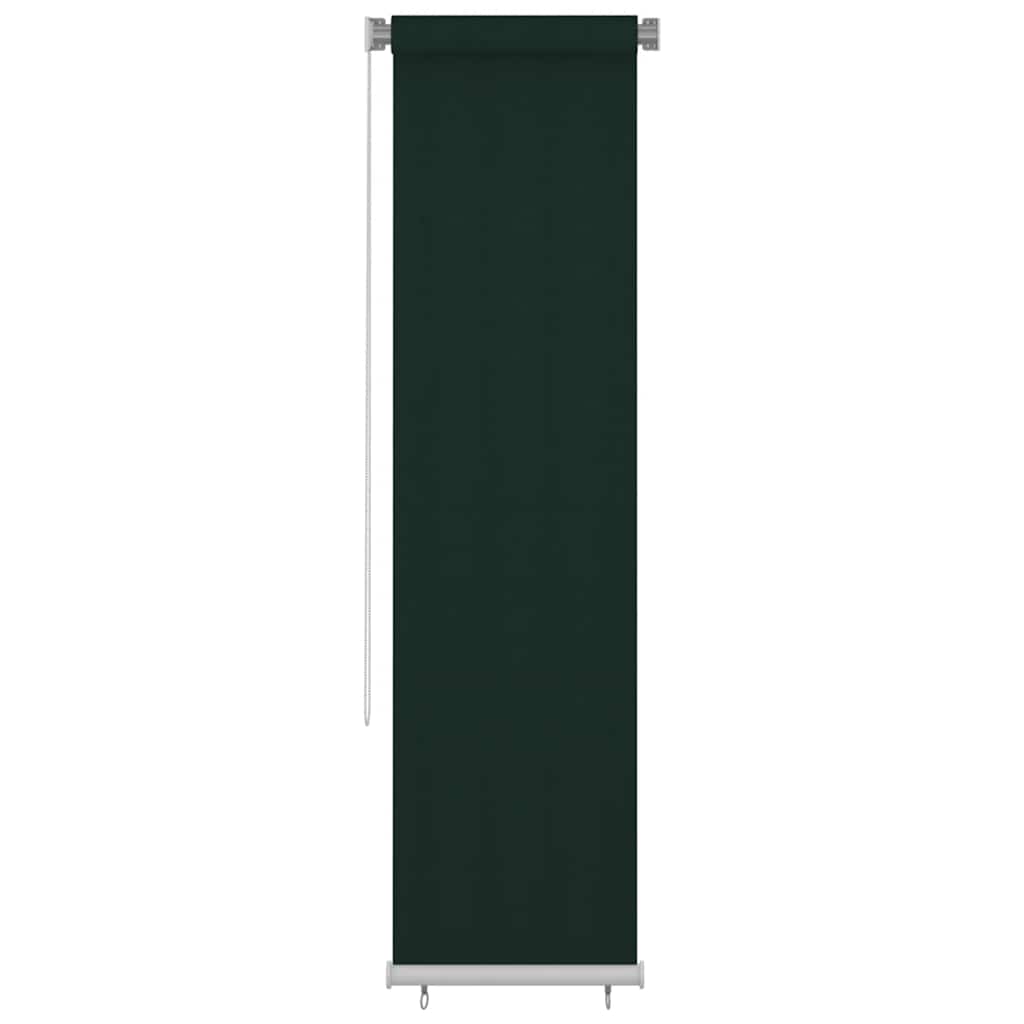 vidaXL Rullaverho ulkotiloihin 65(L)x230(K) cm tummanvihreä HDPE